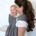Linen Ring Sling Baby Carrier - 100% Linen in Pewter - Petite length - DVD included