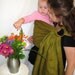 Lightweight Pure Linen Ring Sling - Olive - included DVD - large baby sling selection in shop