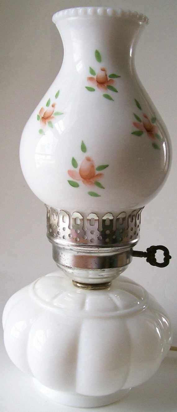 Glass lamp  aladdin VintageStorage Etsy milk Milk Aladdin on Electric Lamp glass by Vintage