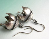 Argentium Sterling Silver Earrings, Musical Bell Flower Earrings, Silver Bell Earrings, Artisan Earrings, Artisan Jewelry, Musical Jewelry