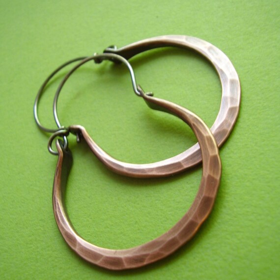 Mixed Metal Hoops Sterling Silver And Copper Hoop Earrings
