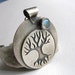 Tree Of Life Necklace - Rainbow Moonstone Necklace - OOAK Sterling Silver Art Jewelry - Talisman Necklace