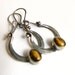 Tigers Eye Earrings - Sterling Silver Hoop Earrings - Gemstone Earrings - Metalsmith Artisan Tiger Eye Jewelry