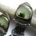 Handcrafted Prehnite Earrings Sterling Silver And Copper One Of A Kind Green Gemstone Artisan Metalsmith Jewelry