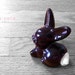 Vintage Chocolate Brown Bunny Cotton Ball Holder