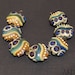 Glass Lampwork Bead Set, Handmade SRA Purple & Teal Lentils AKDesigns Wicked Iris
