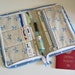 Zip Organizer -- Round zip travel stationery holder -- Japanese Linen