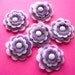 Felt Flower Embellishments in Lavender and White, pack of 6