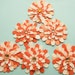 Paper Flower Embellishments Six Cream Orange