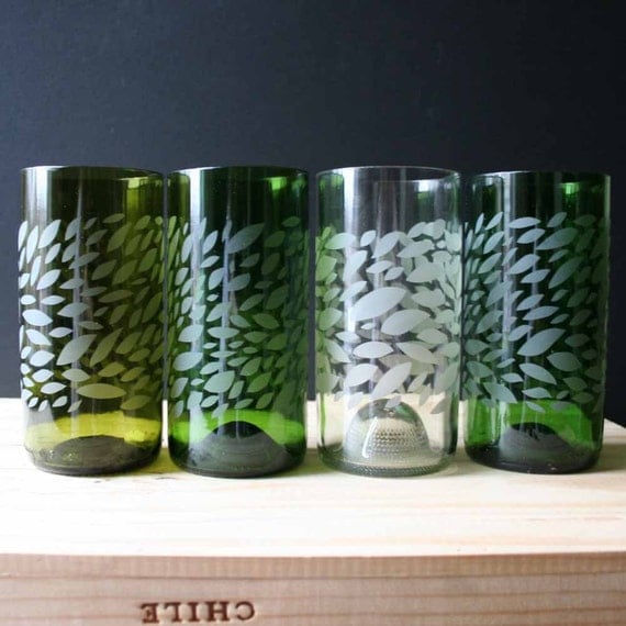 Drinking Glasses Made from Recycled Wine Bottles Fish