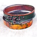 One Of A Kind - East Indies Bangle Set - Enameled Bracelets