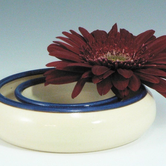 Pansy Flower Ring Vase / Handmade Pottery