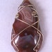 Agate Sterling Silver Wire wrap pendant and Figaro Chain