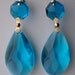 Earrings - Aquamarine - Blue - Large Aquamarine Earrings - Crystal Prisms - 2 1/4 inches - Gold or Silver Tone - Turquoise Sky Blue Aqua