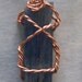 Kyanite Wire wrap necklace Pendant - Copper wire wrap - Kyanite Crystal blade - pendant - necklace - Kyanite - blue - black leather