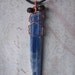 Kyanite Crystal blade with Tourmaline Beads necklace - Copper wire wrap - wrapped - Blue Kyanite - Natural crystal - point - pendant