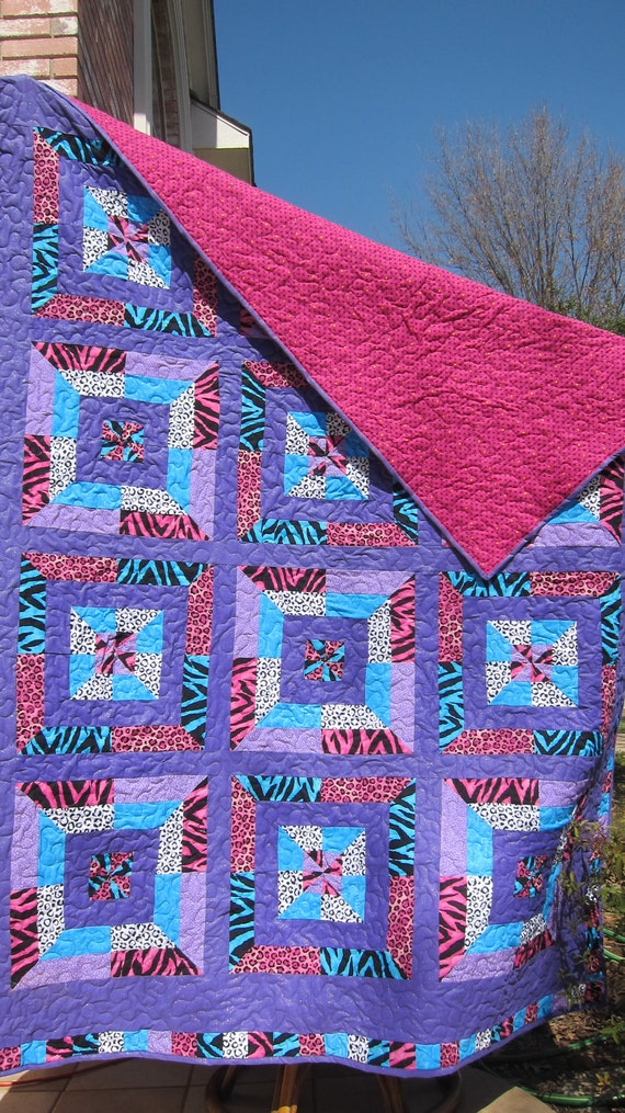 Items similar to Wild Purple Twin Quilt on Etsy
