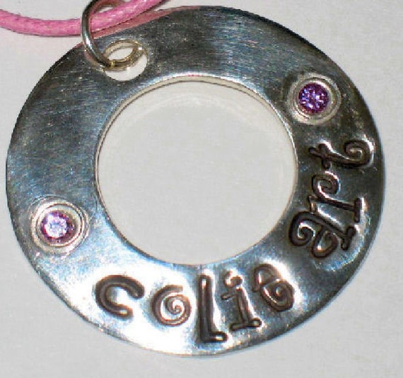 Fine Silver Personalized Circle Pendant