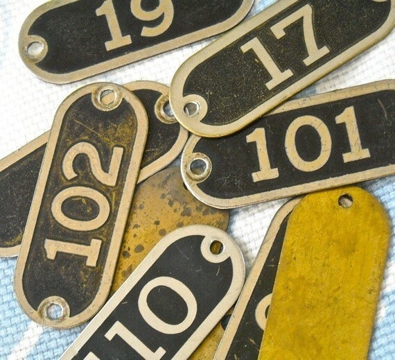 Items similar to Vintage Locker Number Metal Tag NUMBERS on Etsy