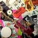 COLLAGE SCRAP PICTURES RIBBONS EPHEMERA SMALL OBJECTS WHO KNOWS GRAB BAG SUPRIZE
