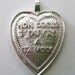 pewter charms French Heart Charm for Valentines Day french love heart pendant charm large stamping charm zne