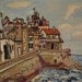 Sea Walled City - Antibes - Original Ink Drawing with Gouache