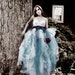 Alice in Wonderland Tutu- Floor Length Pale Blue Powder Blue Red White