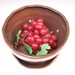 Berry Bowl/Colander/Fruit Bowl With Attached Saucer in Garden Earth Blue/Brown