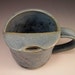 Pottery Mustache Mug in Matte Slate Blue Glaze