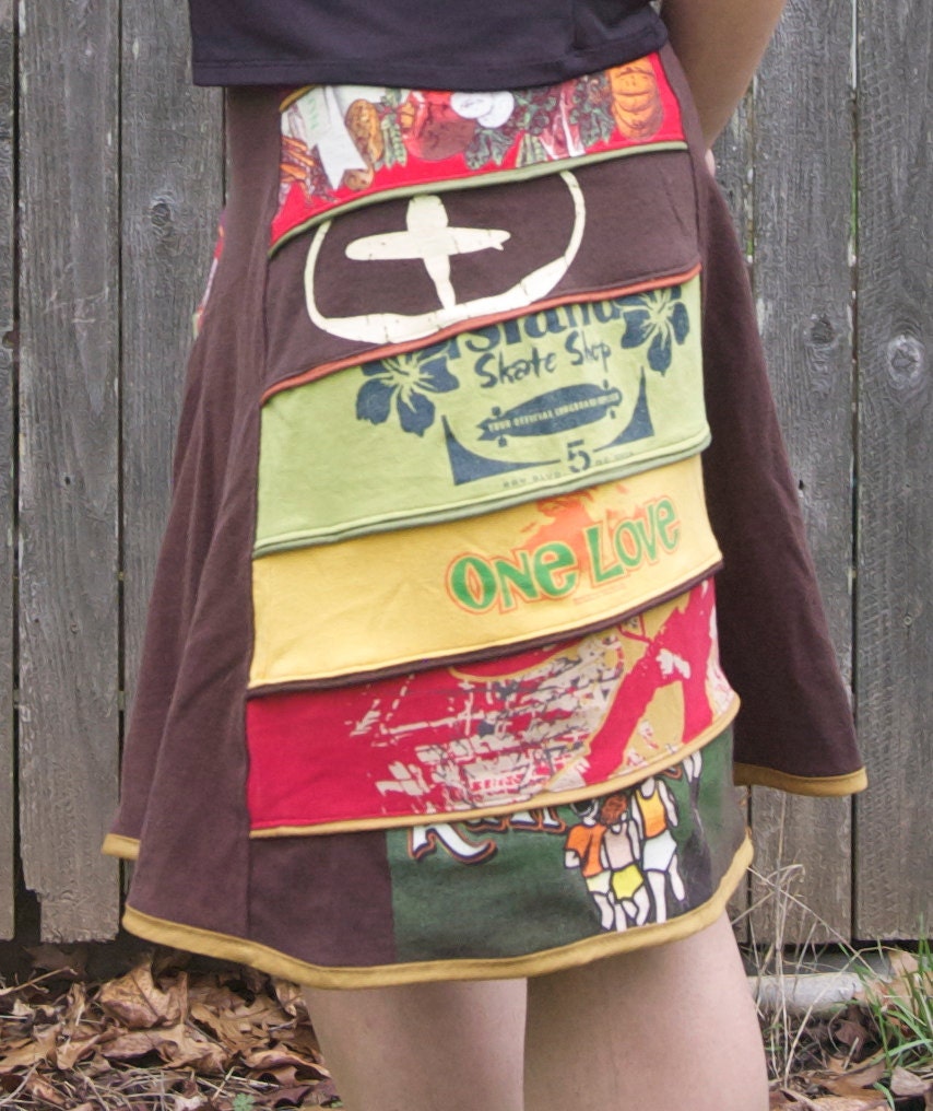 Upcycled Tshirt Skirt