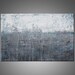 Original Abstract Modern Painting, Gray, White and Blue Canvas Wall Art - Title, Lithosphere 47 - 24x36 Inches