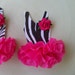 Ballerina Tutu Cupcake Toppers In Zebra Print Set of 6