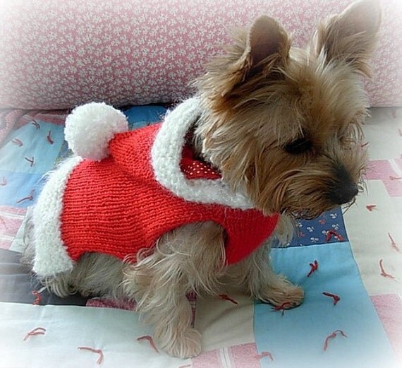 SANTA PAWS Custom CHRISTMAS Dog Sweater Hand Made Hoodie
