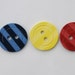 Colorful Painted Button Handmade Ceramic Pottery Serving Coasters Set of 4