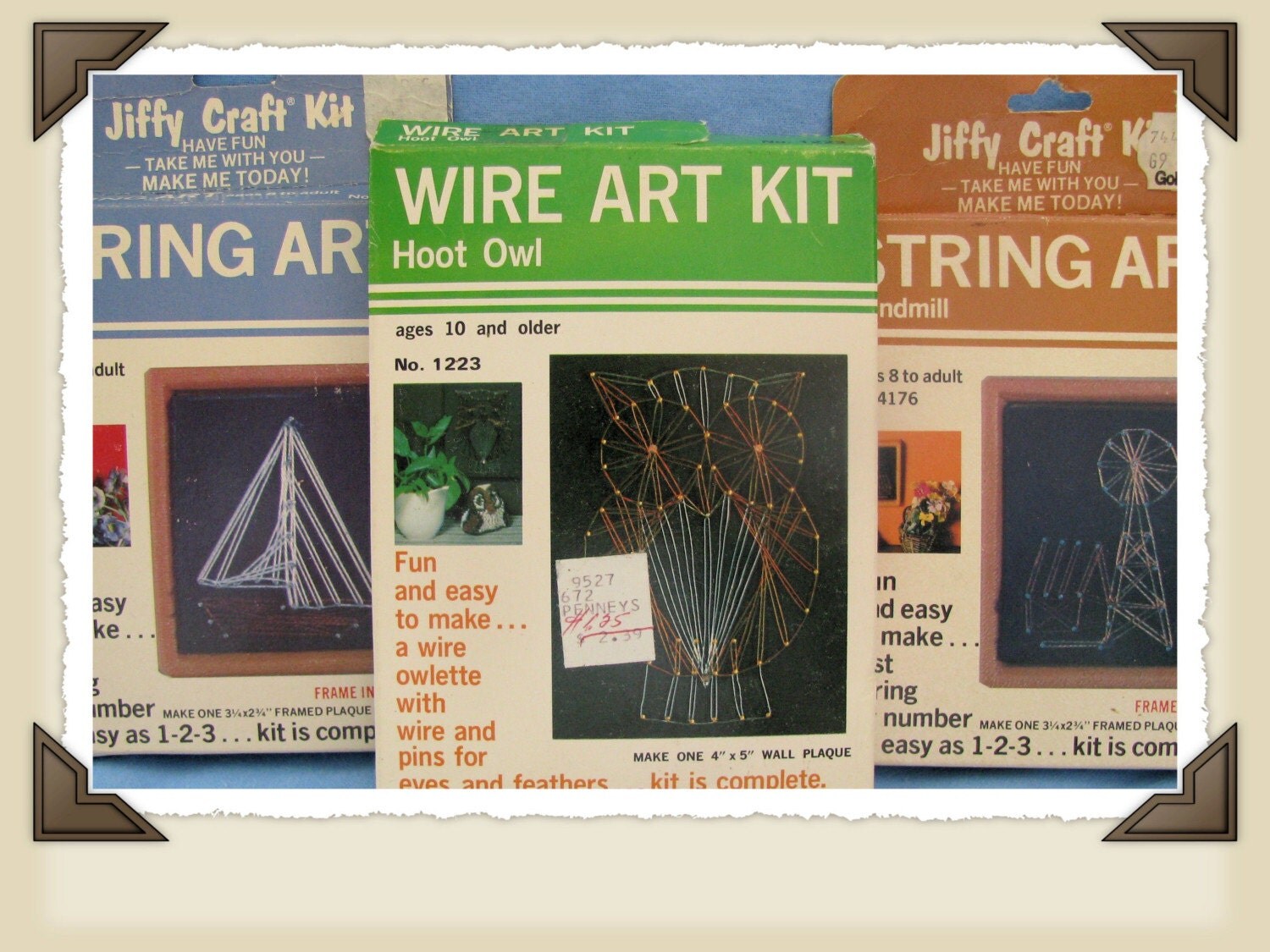 Set of 3 Vintage String and Wire Art Kits