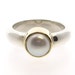 Pearl Set In Gold Bezel With Silver Band