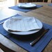 Organic Placemat, Table Linens, Hemp, Indigo - 4 Contemporary Placemats.