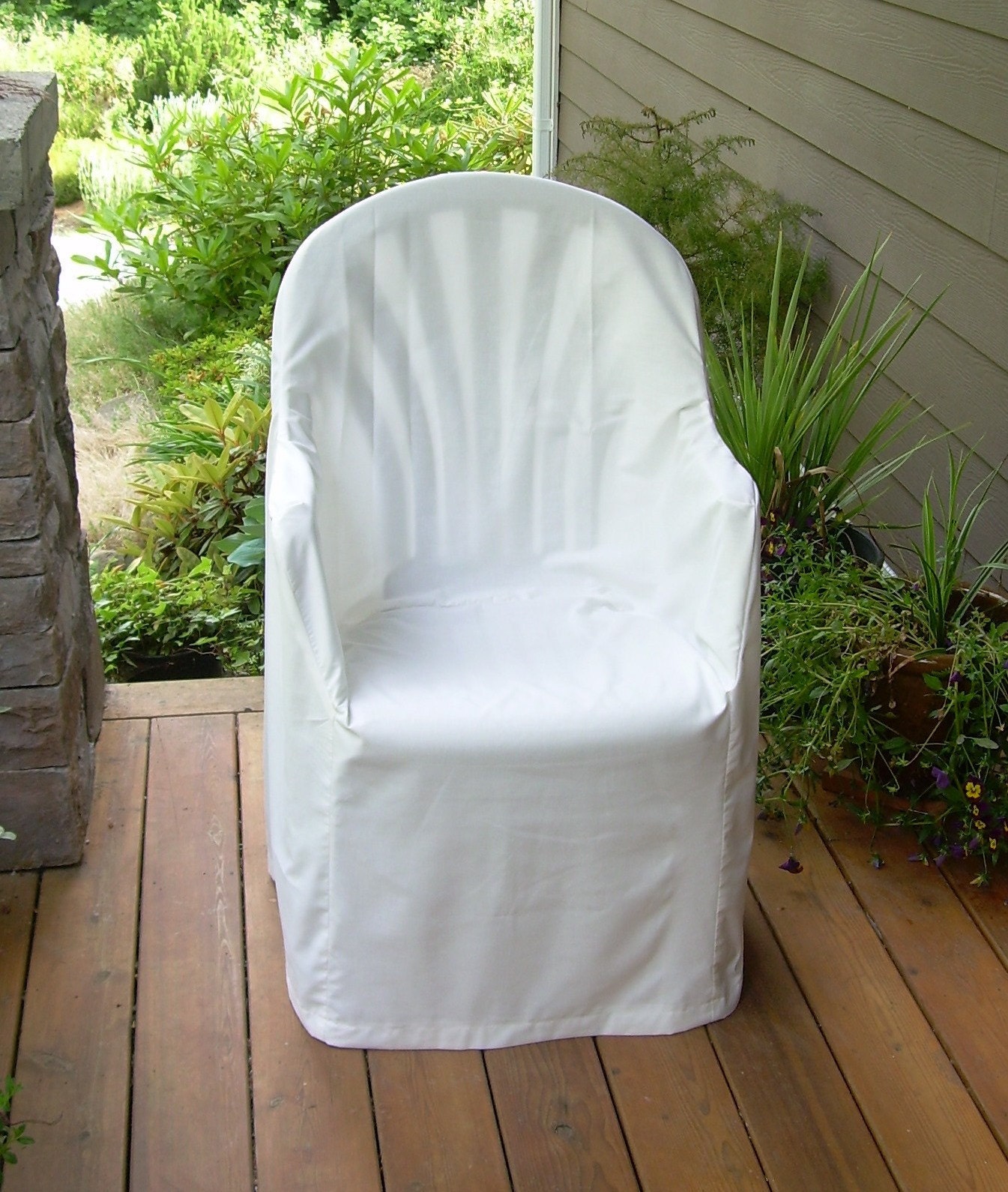Hemp/Cotton Slipcover for Outdoor Plastic Chair