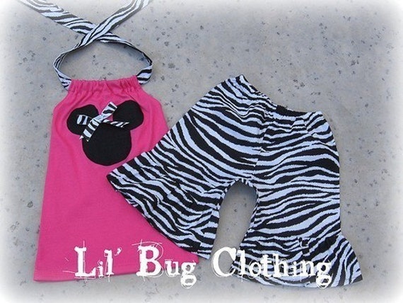 Custom Boutique Zebra Pink Short set size 12 18 24 2t 3t 4t 5t 6 girl