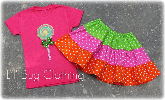 Custom Boutique Clothing Clothing Lollipop Tiered Skirt and
