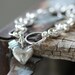 Sterling Silver Handmade Bracelet with Heart Charm - Little Black Dress