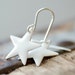 White Earrings, Star Earrings, Enameled Earrings, Creamy White, Sterling Silver, Preppy Earrings, Simple Earrings, Patriotic Stars