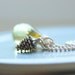 Pinecone Necklace, Cedar Green Lucite Pendant, Winter Jewelry, Pine Cone Pendant, Sterling Silver Chain, Pewter Charm, Woodland Jewelry