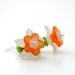 Orange Daffodil Earrings, Vintage Green Glass, Lucite Flowers and Sterling Silver, Spring Fashion Under 50 - Spring Fever