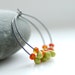 Sterling Silver Hoops, Hoop Earrings, Spring Jewelry, Orange and Green, Blackened Silver Hoops