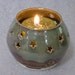 Ceramic Votive Candle Holder Luminary with Stars