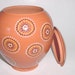 Hand Painted Terra Cotta Lidded Container or Jar