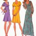 1970s EMPIRE Mini or Midi Dress wih Fitted Midriff and U shaped neckline Simplicity 6885 Vintage 70s Sewing Pattern Size 7 and 9 jp
