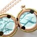 Bird Locket Necklace - Delicate Miniature Painting - Dark Aqua, Robin's Egg Blue and White - OOAK