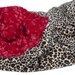 Snuggle Pup 3'n 1 Dog Sleeping Bag, Cheetah Minky Print w/Red Curly Minky